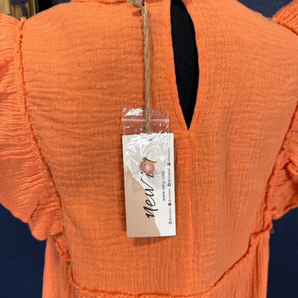 NWT Gauzy Papaya Babydoll Top, Medium - Picture 4 of 9